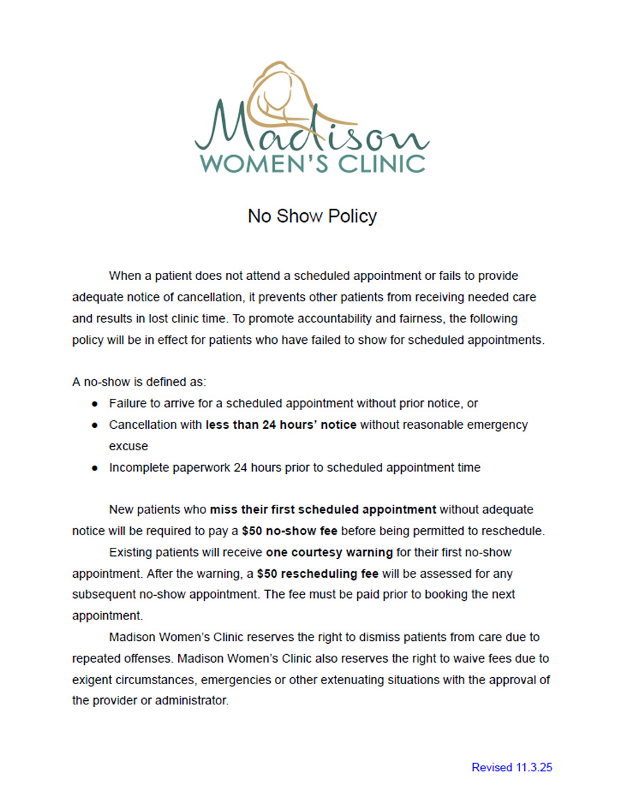 No Show Policy